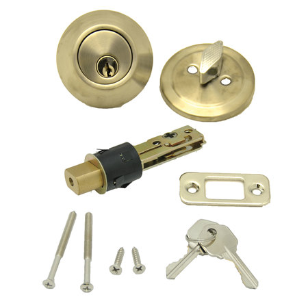 AP PRODUCTS AP Products 013-222 Dead Bolt Lock Set, 1" Throw - Polished Brass 013-222